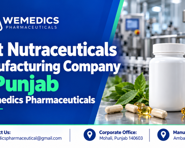 Best Nutraceuticals Manufacturing Company in Punjab Is Wemedics Pharamceuticals, providing quality-focused nutraceutical manufacturing solutions for brands.